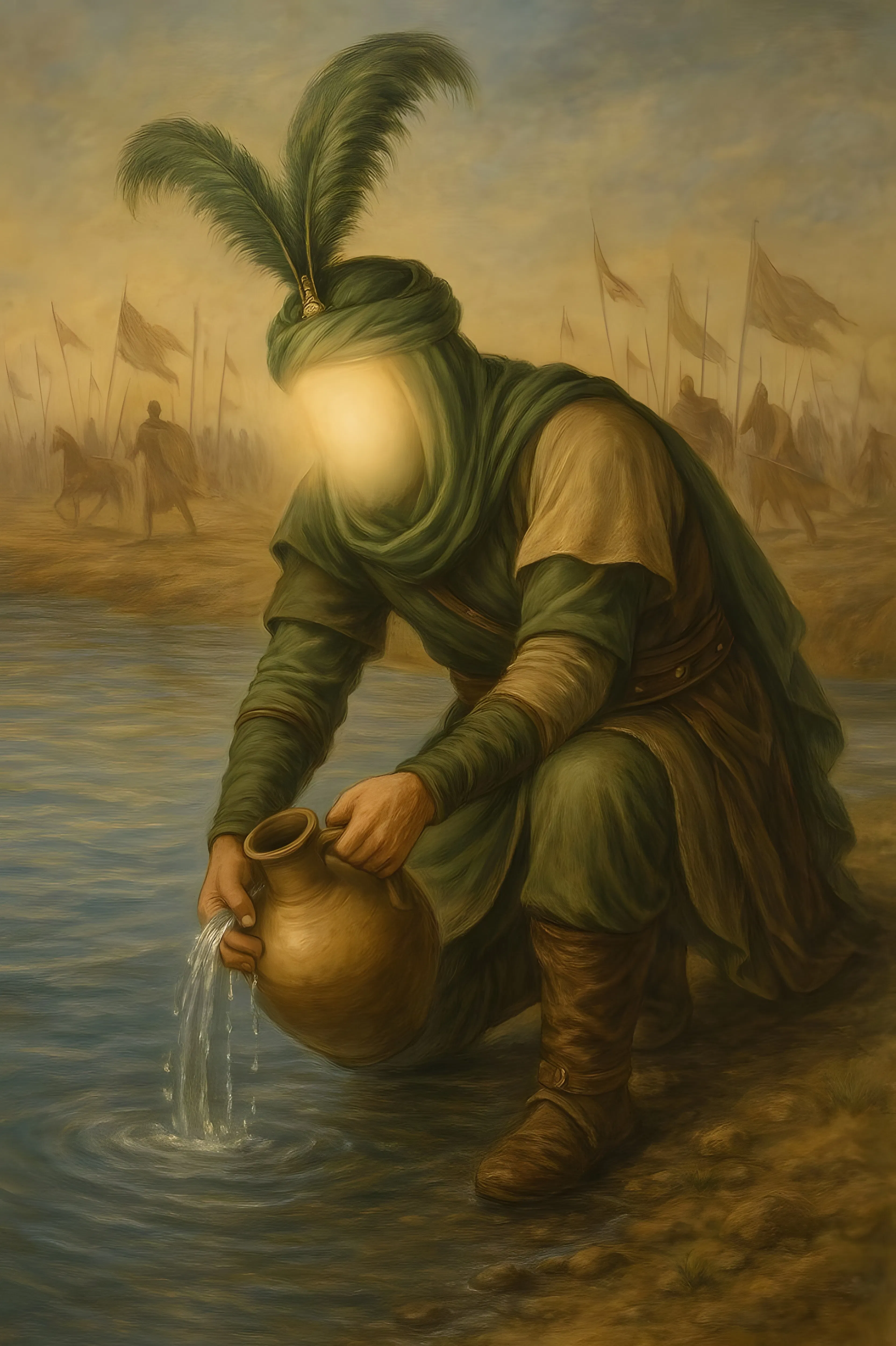 Abu al Fadl al Abbas at the Euphrates in Karbala